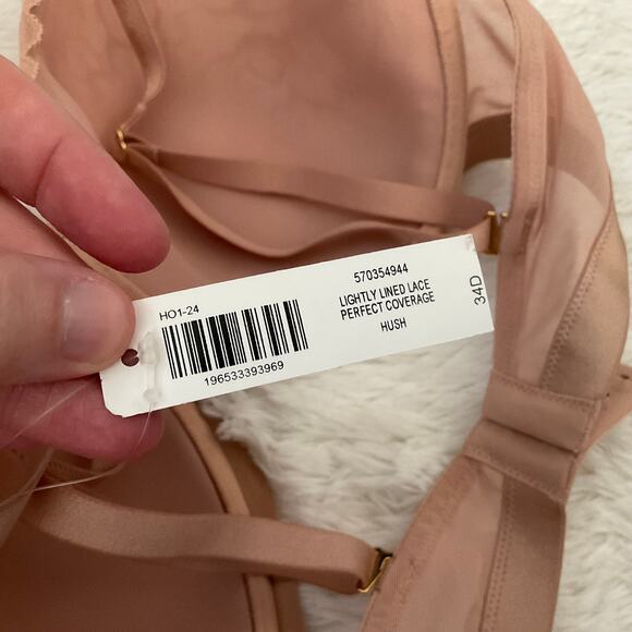 Soma Lightly Lined Lace Perfect Coverage Blush Pink Bra - 34D - NEW - Picture 6 of 6
